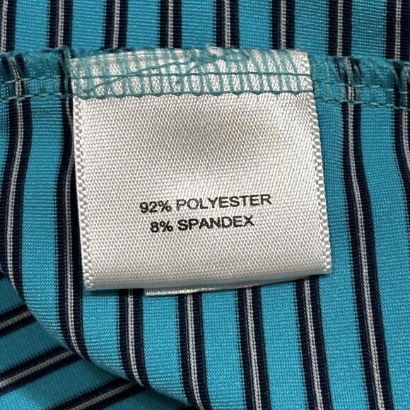 Peter Millar Summer Comfort Golf Polo Shirt Mens Size XL Blue Striped - Picture 9 of 10